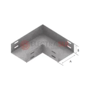 Cotovelo reto 90° liso para eletrocalha, acessório para mudança de direção