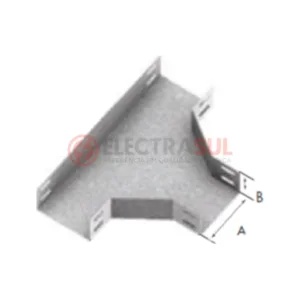 Tê Horizontal 90° Liso para Eletrocalha, acessório para eletrocalha