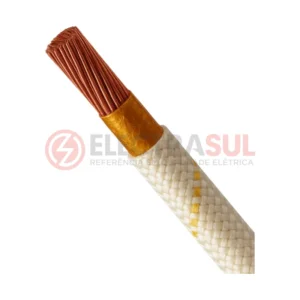 Cabo para Alta Temperatura 400 °C com Trança de Fibra de Vidro 750 V