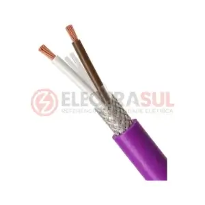 Cabo CAN Bus 120 Ω 1 Par 22 AWG Blindado Violeta