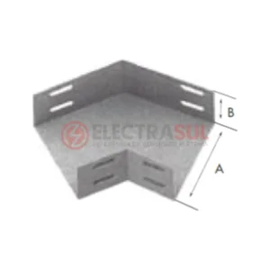 Curva Horizontal 45° Lisa para Eletrocalha, acessório para eletrocalha