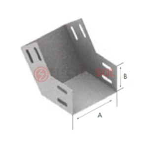 Curva Vertical Interna 45° Lisa para Eletrocalha, acessório para eletrocalha