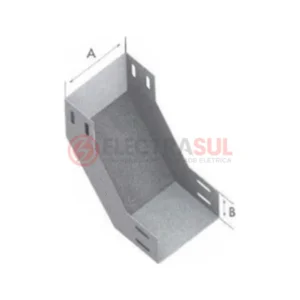 Curva Vertical Interna 90° Lisa para Eletrocalha, acessório para eletrocalha