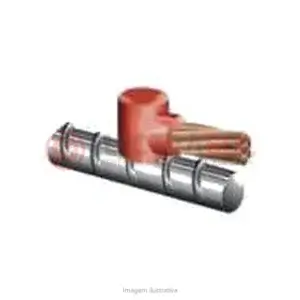 Ilustração de cabo soldado a vergalhão (ferro de construção) por solda exotérmica