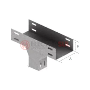 Tê Vertical Descida Lateral Liso para Eletrocalha, acessório para eletrocalha
