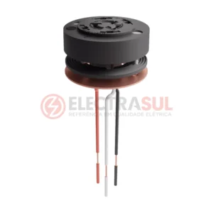 Tomada para relé fotoelétrico de 3 fios com anel metálico
