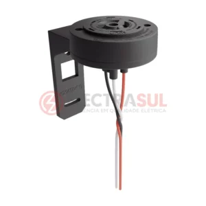 Tomada giratória baixa para relé fotoelétrico com suporte plástico